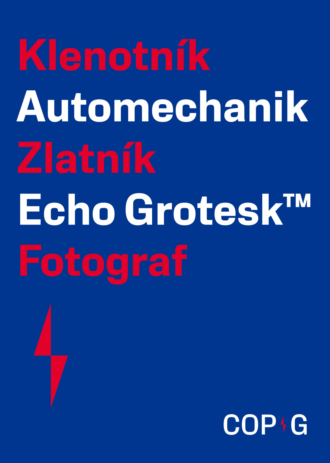 font copag prezentace echo grotesk