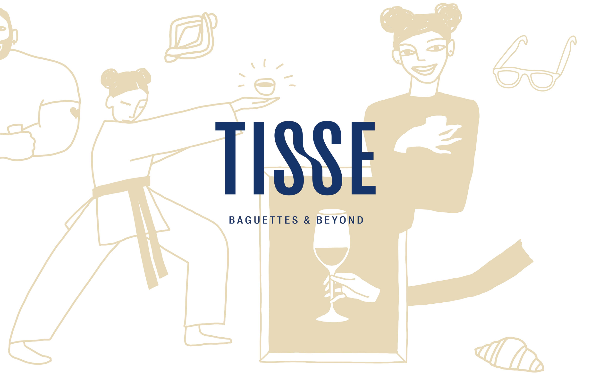 Tisse illustrations with logo and claim