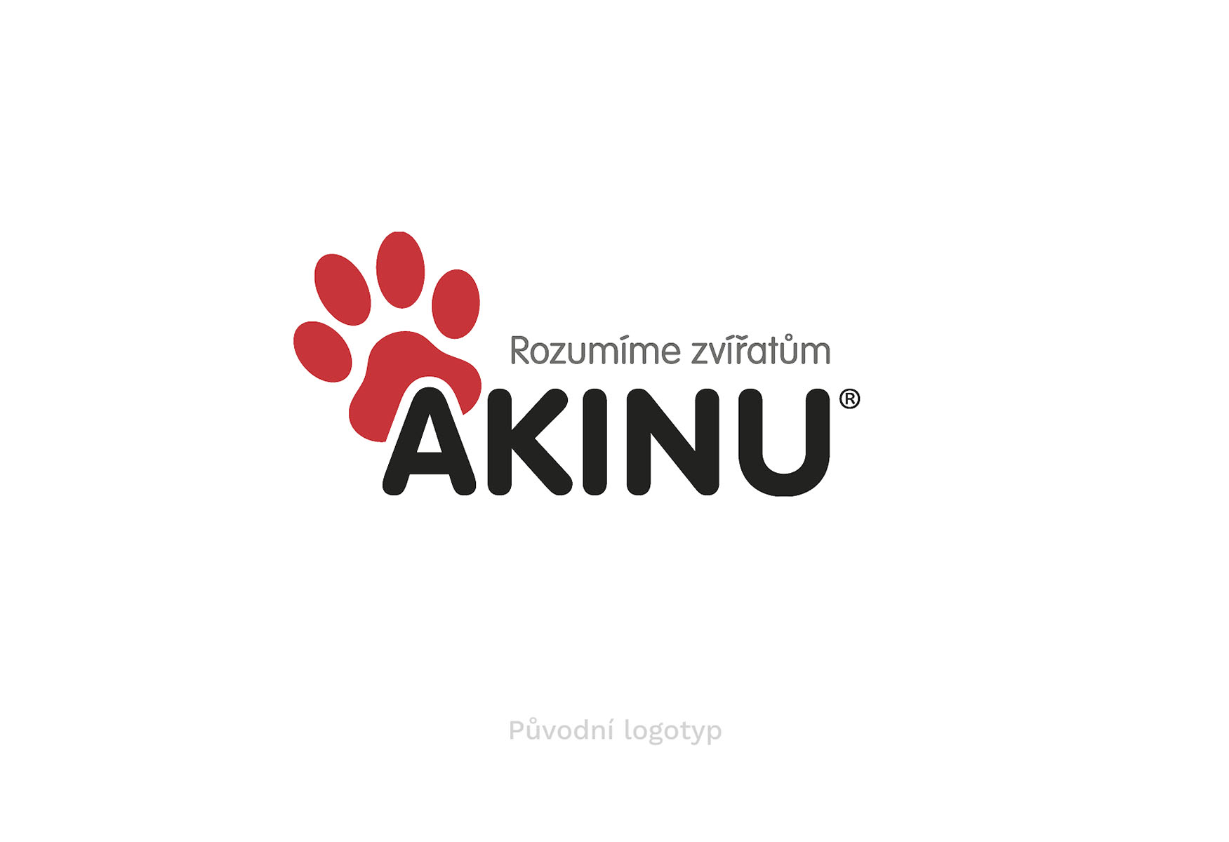 Akinu old logo on white background with bottom description