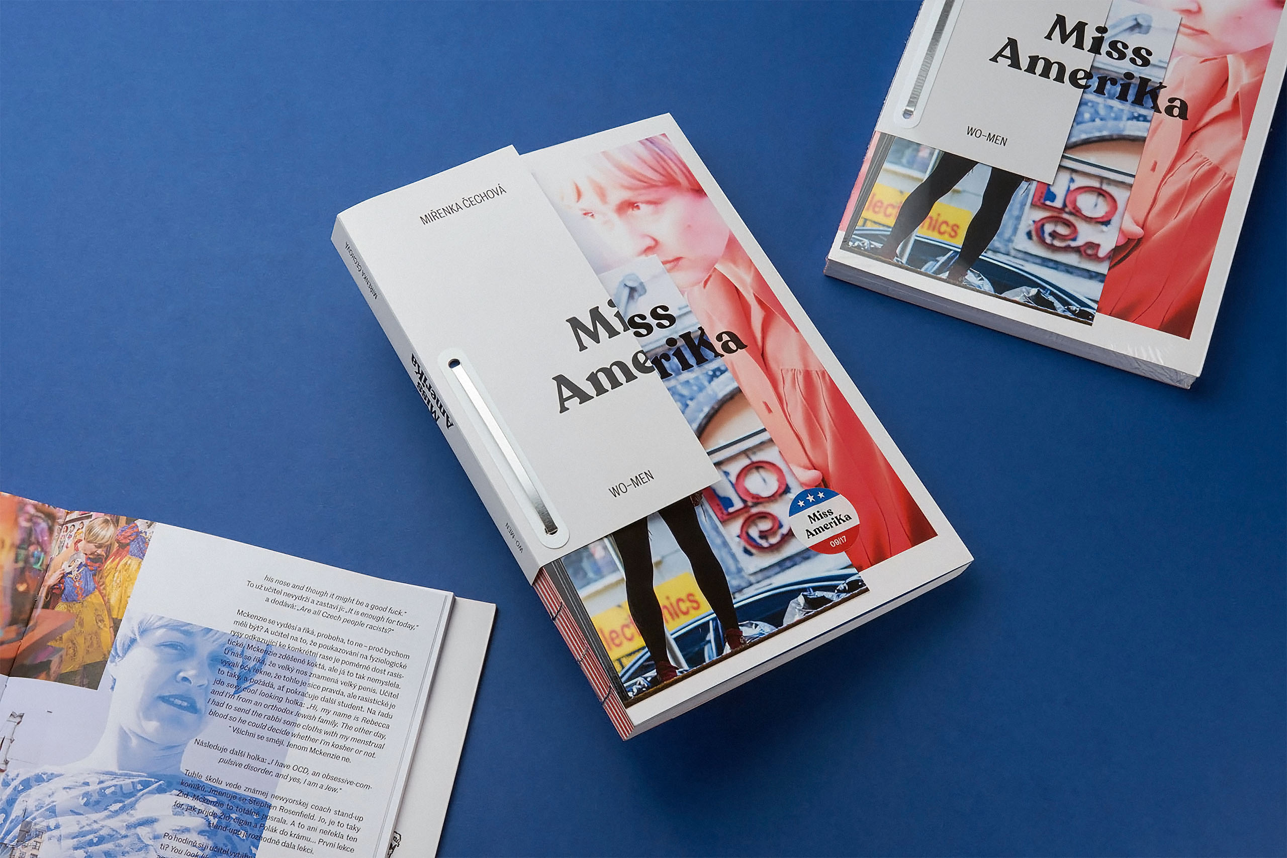 Miss AmeriKa book main image 3 book composition on blue background photo