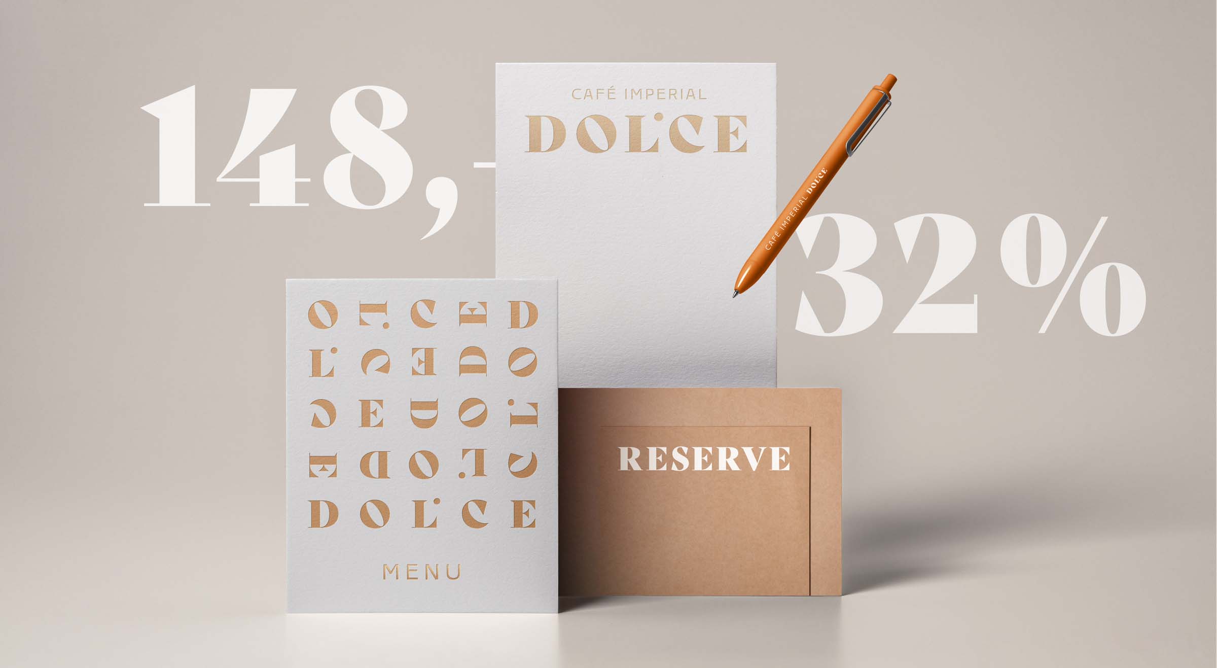 Café Imperial Dolce merkantil a tiskoviny brand identity