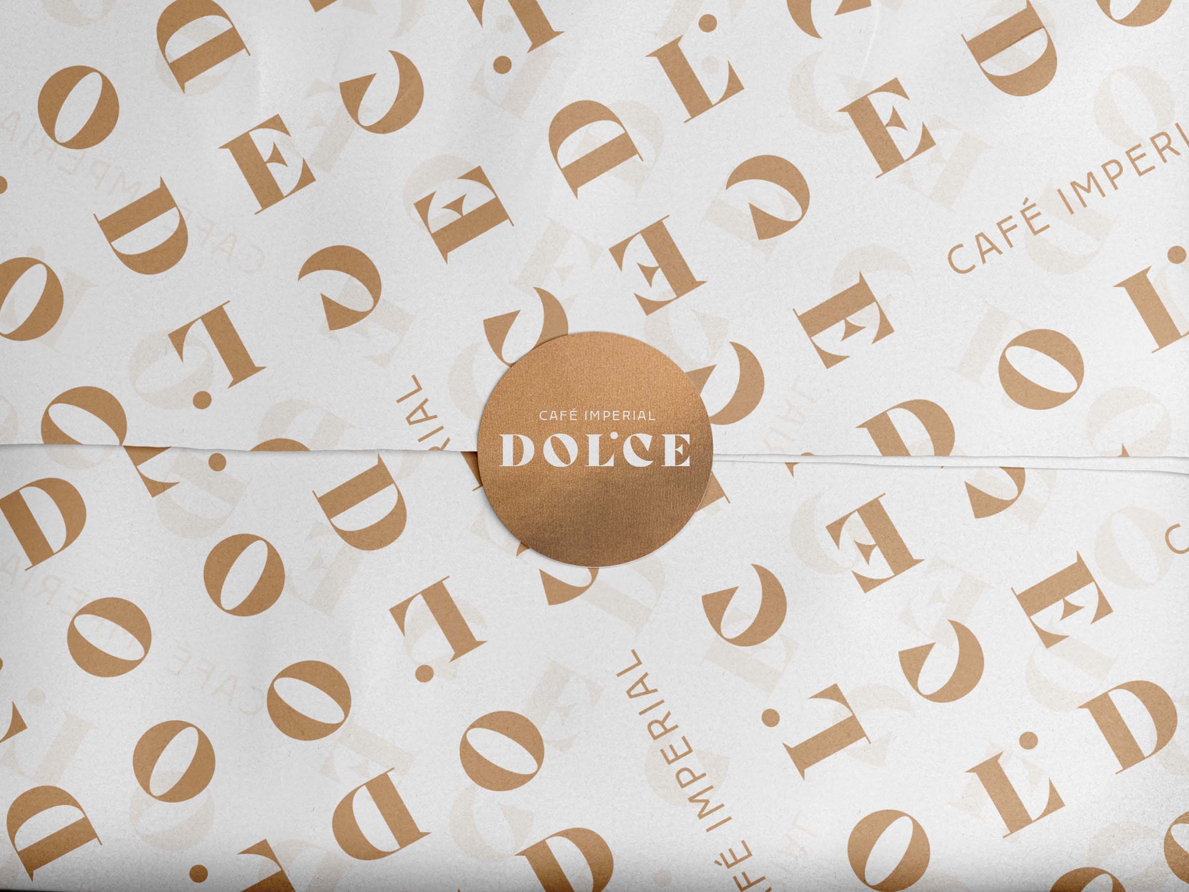Café Imperial Dolce obal s logem a nápisem detail